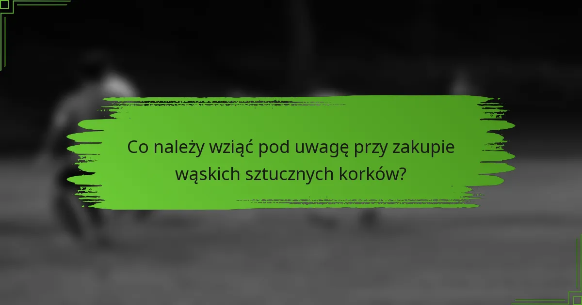 Co należy wziąć pod uwagę przy zakupie wąskich sztucznych korków?