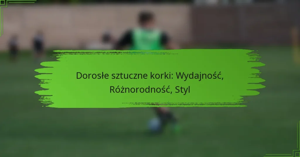 Dorosłe sztuczne korki: Wydajność, Różnorodność, Styl