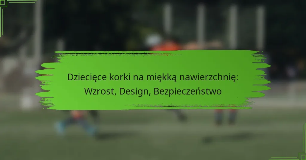 Dziecięce korki na miękką nawierzchnię: Wzrost, Design, Bezpieczeństwo
