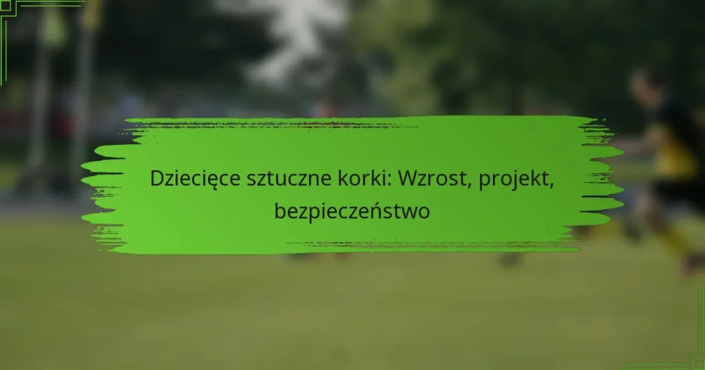 Dziecięce sztuczne korki: Wzrost, projekt, bezpieczeństwo