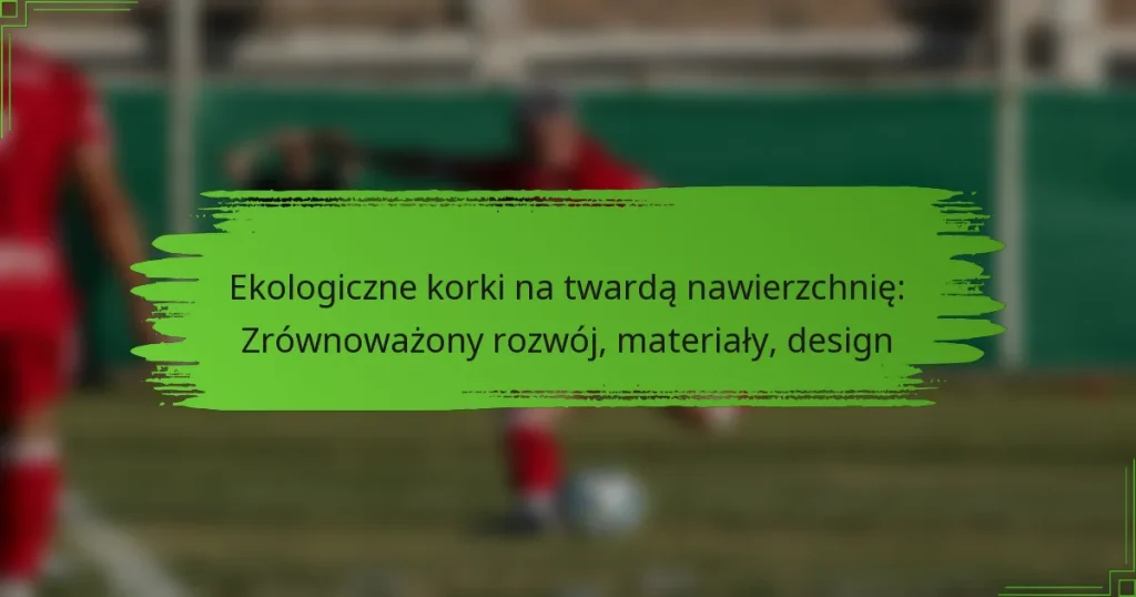 Ekologiczne korki na twardą nawierzchnię: Zrównoważony rozwój, materiały, design