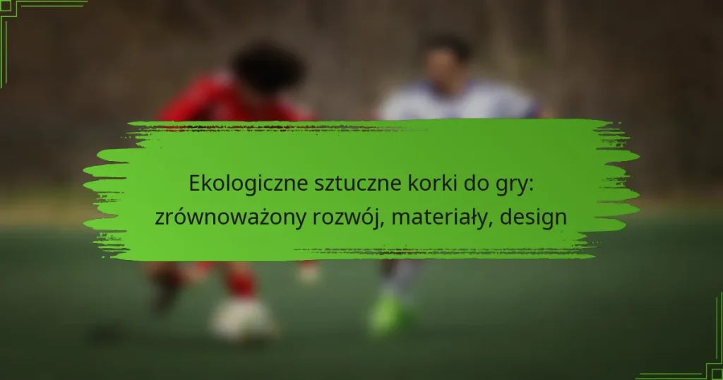 Ekologiczne sztuczne korki do gry: zrównoważony rozwój, materiały, design