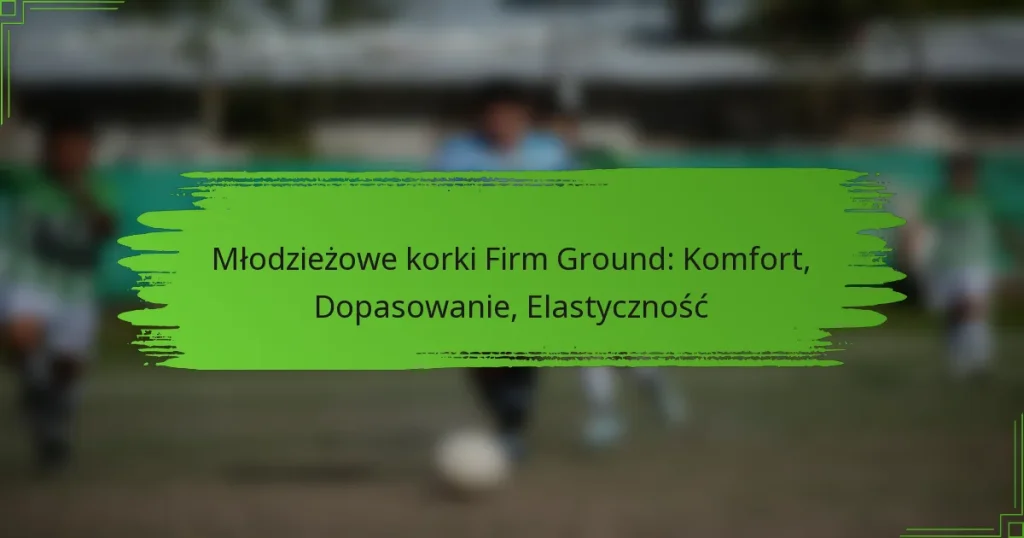 Młodzieżowe korki Firm Ground: Komfort, Dopasowanie, Elastyczność