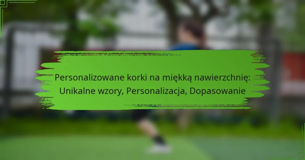 Personalizowane korki na miękką nawierzchnię: Unikalne wzory, Personalizacja, Dopasowanie