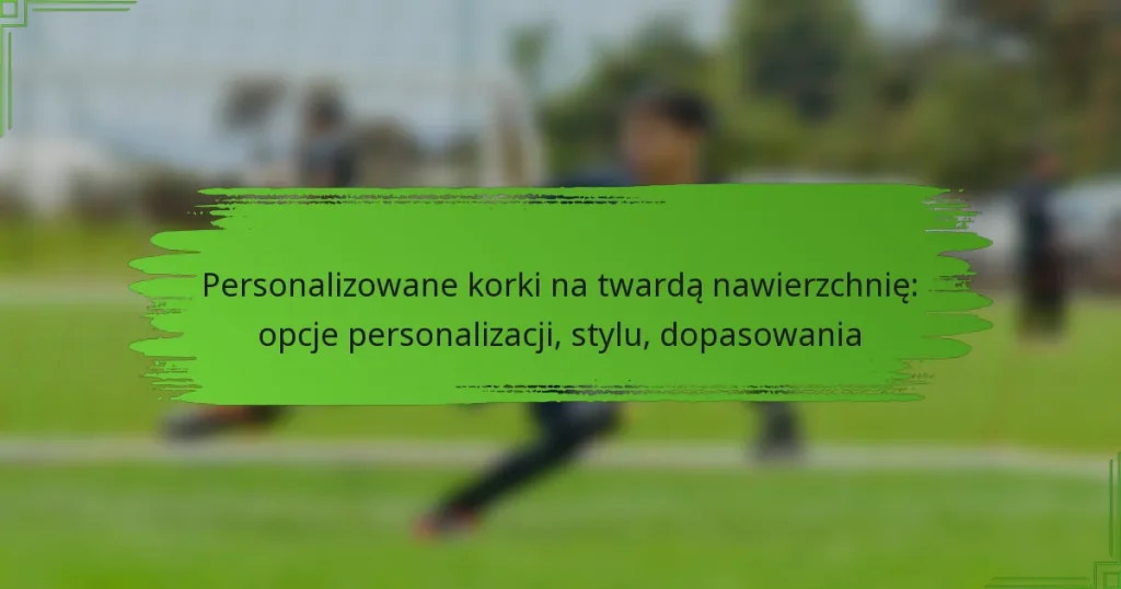 Personalizowane korki na twardą nawierzchnię: opcje personalizacji, stylu, dopasowania