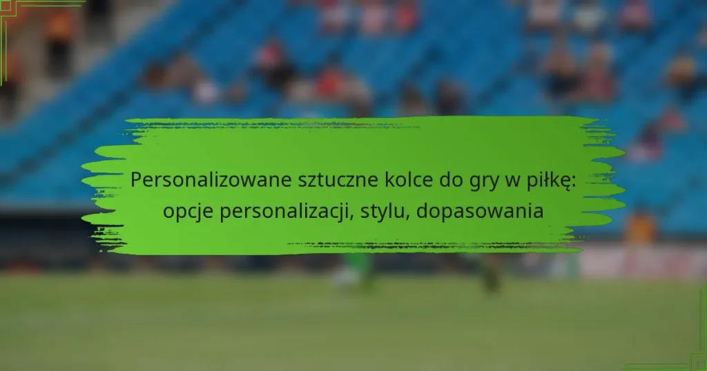 Personalizowane sztuczne kolce do gry w piłkę: opcje personalizacji, stylu, dopasowania