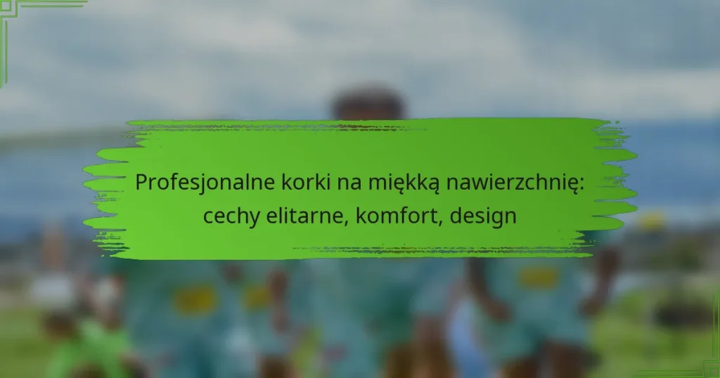 Profesjonalne korki na miękką nawierzchnię: cechy elitarne, komfort, design