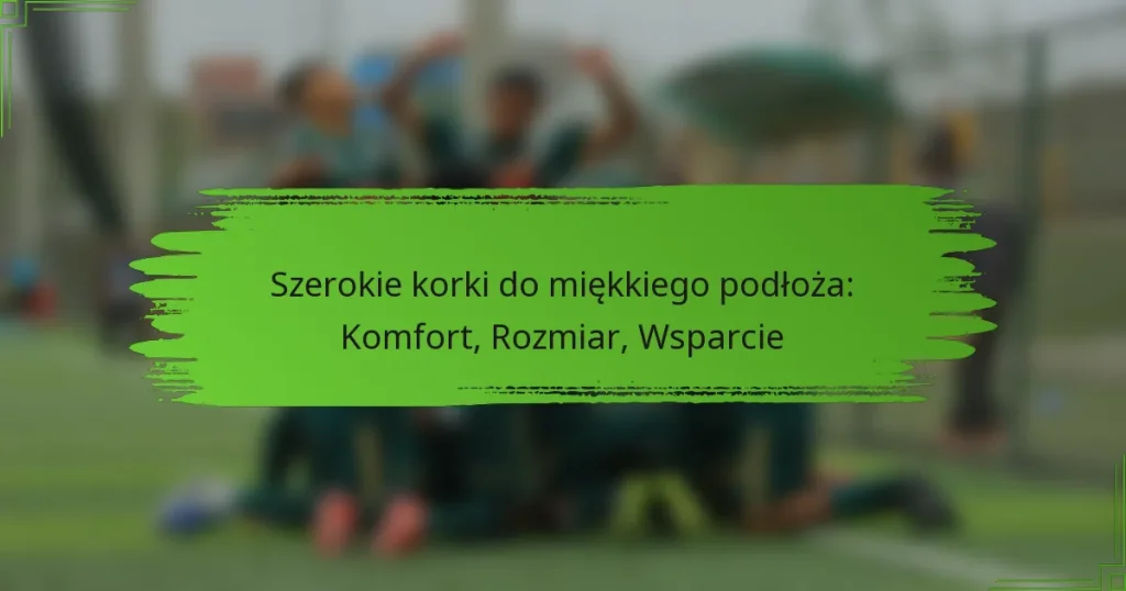 Szerokie korki do miękkiego podłoża: Komfort, Rozmiar, Wsparcie