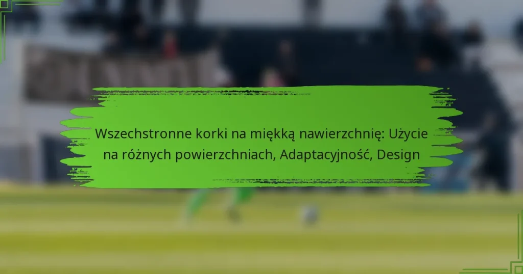 Wszechstronne korki na miękką nawierzchnię: Użycie na różnych powierzchniach, Adaptacyjność, Design