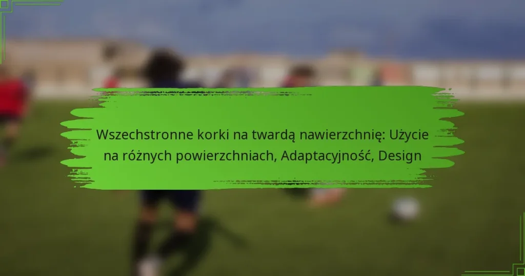 Wszechstronne korki na twardą nawierzchnię: Użycie na różnych powierzchniach, Adaptacyjność, Design