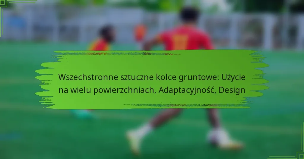 Wszechstronne sztuczne kolce gruntowe: Użycie na wielu powierzchniach, Adaptacyjność, Design
