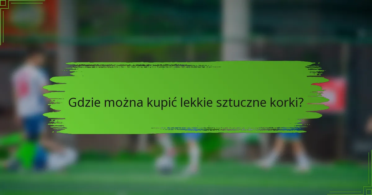 Gdzie można kupić lekkie sztuczne korki?