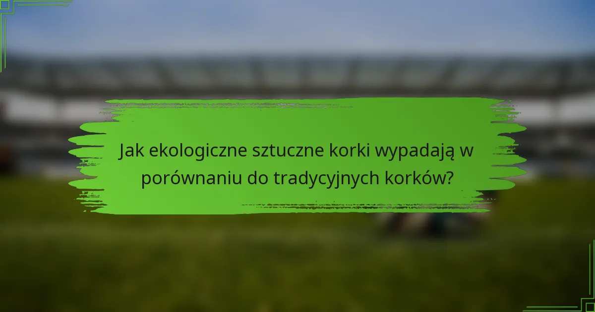 Jak ekologiczne sztuczne korki wypadają w porównaniu do tradycyjnych korków?