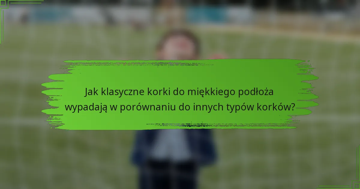 Jak klasyczne korki do miękkiego podłoża wypadają w porównaniu do innych typów korków?
