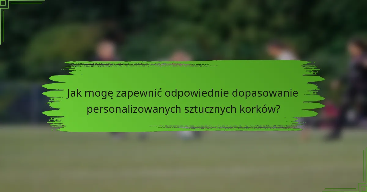 Jak mogę zapewnić odpowiednie dopasowanie personalizowanych sztucznych korków?