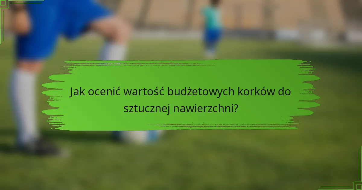 Jak ocenić wartość budżetowych korków do sztucznej nawierzchni?