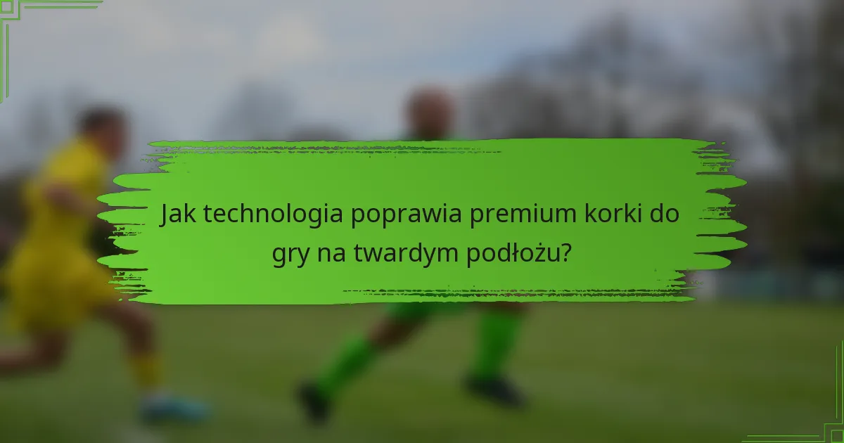 Jak technologia poprawia premium korki do gry na twardym podłożu?