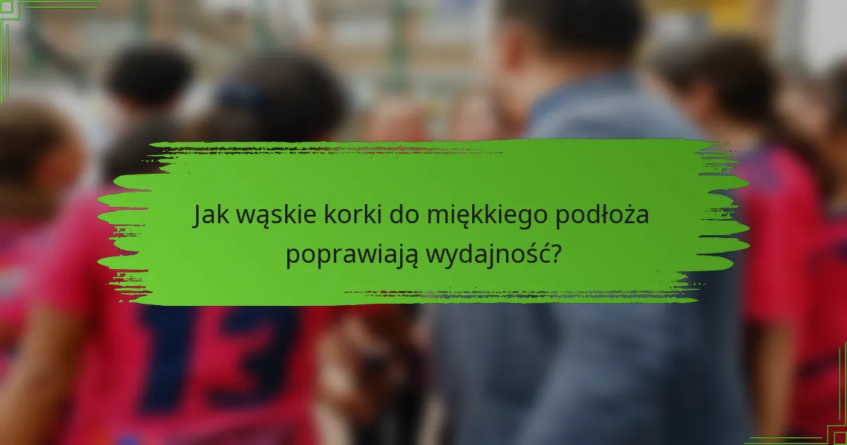 Jak wąskie korki do miękkiego podłoża poprawiają wydajność?