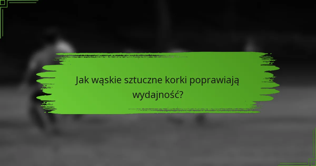 Jak wąskie sztuczne korki poprawiają wydajność?