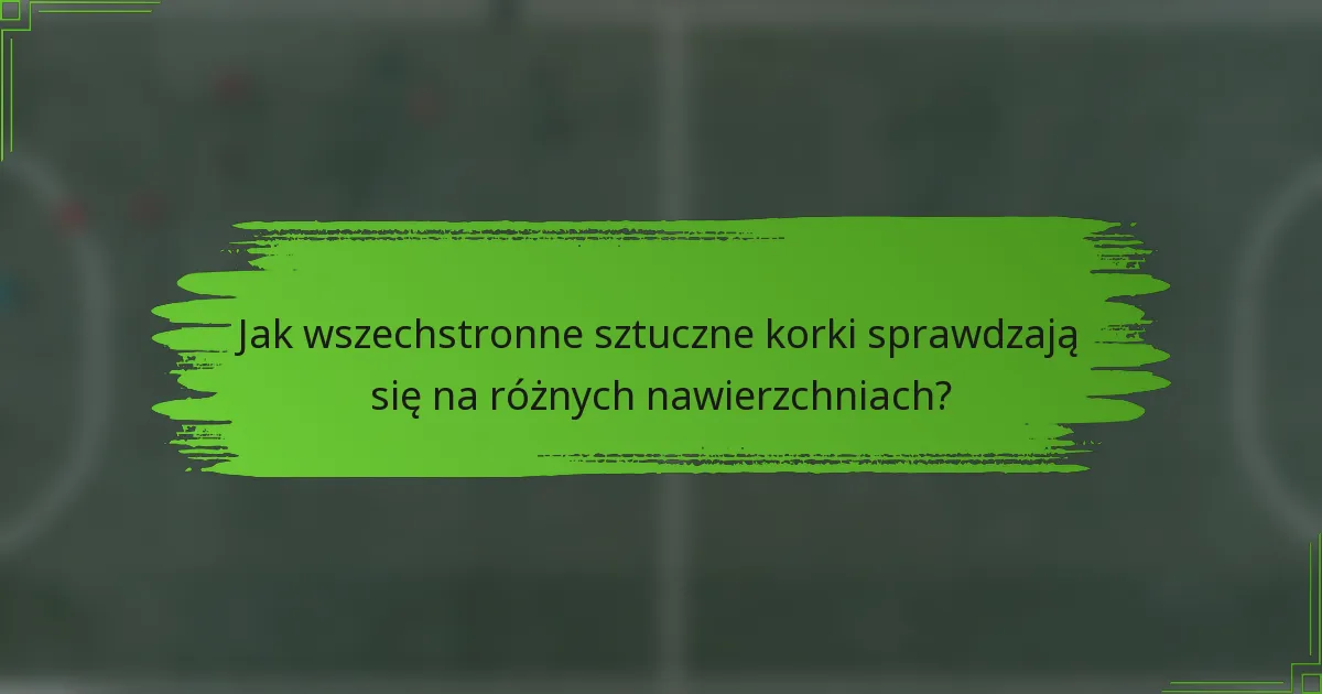 Jak wszechstronne sztuczne korki sprawdzają się na różnych nawierzchniach?