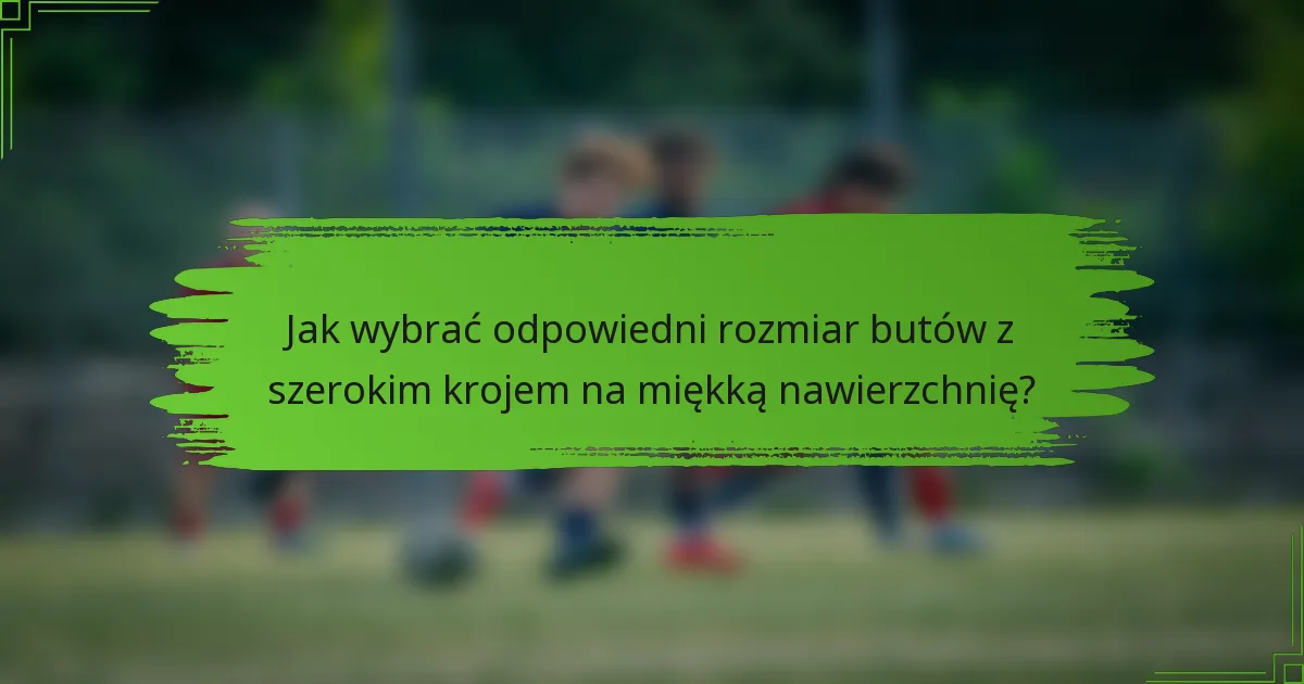 Jak wybrać odpowiedni rozmiar butów z szerokim krojem na miękką nawierzchnię?