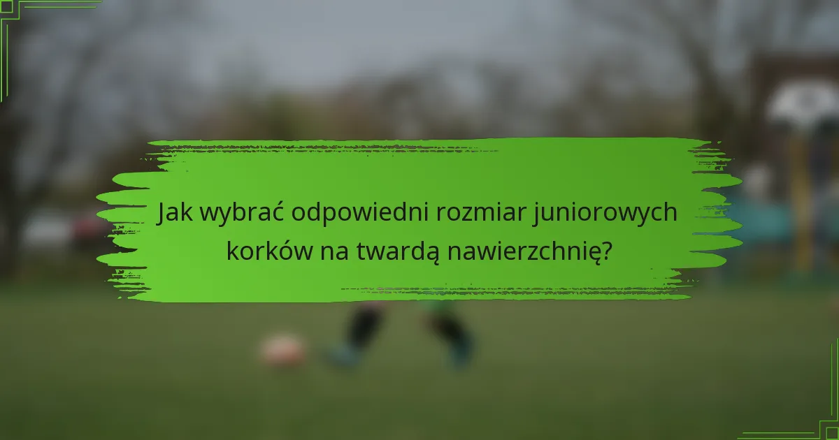 Jak wybrać odpowiedni rozmiar juniorowych korków na twardą nawierzchnię?