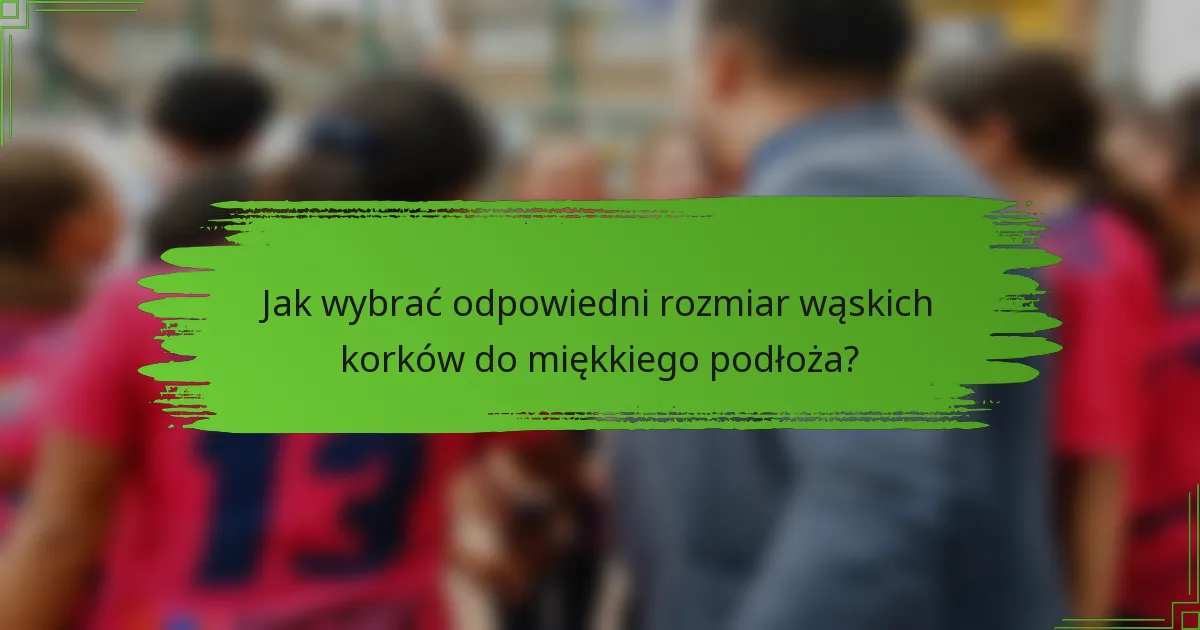 Jak wybrać odpowiedni rozmiar wąskich korków do miękkiego podłoża?