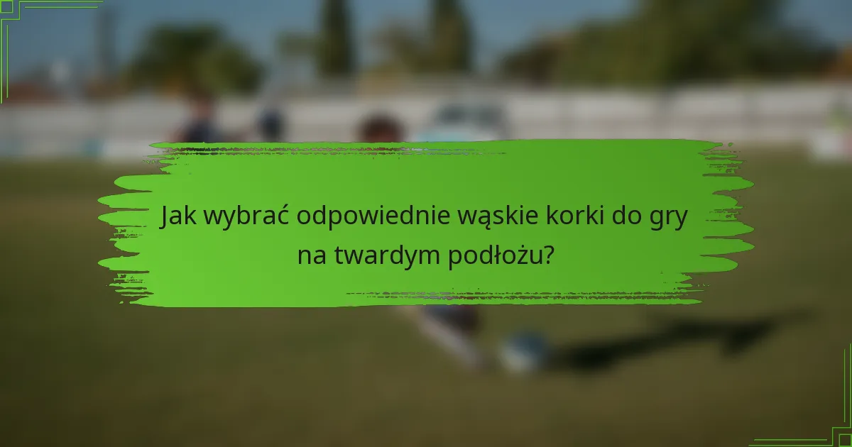 Jak wybrać odpowiednie wąskie korki do gry na twardym podłożu?