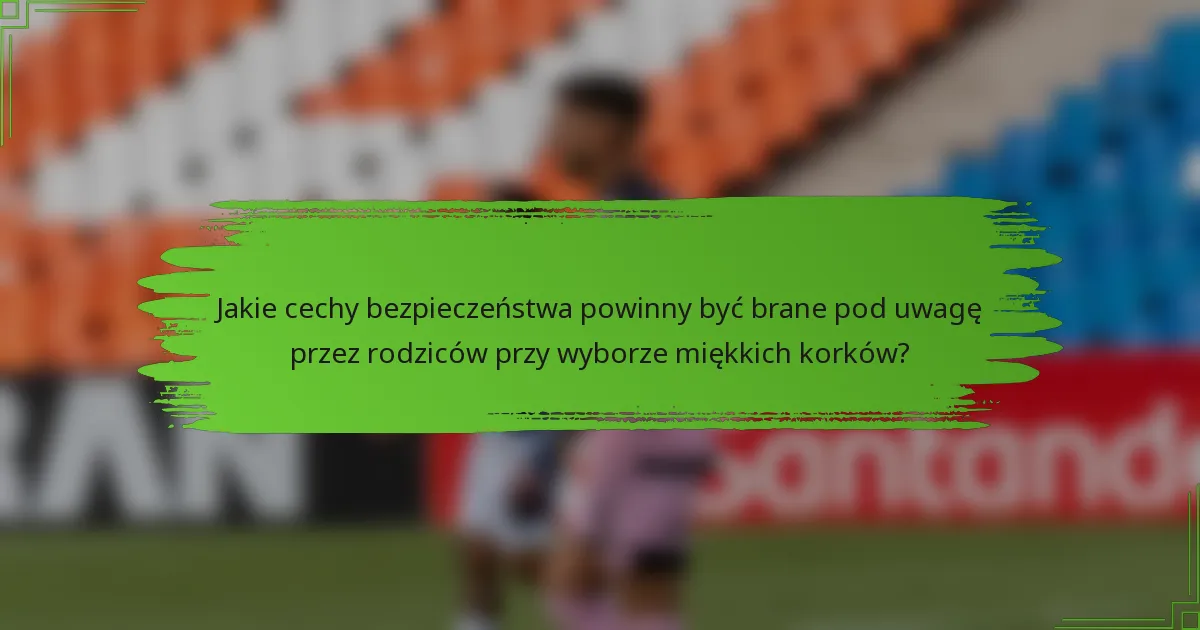 Jakie cechy bezpieczeństwa powinny być brane pod uwagę przez rodziców przy wyborze miękkich korków?