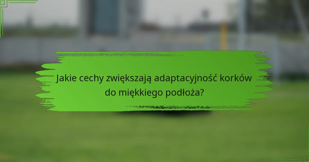 Jakie cechy zwiększają adaptacyjność korków do miękkiego podłoża?