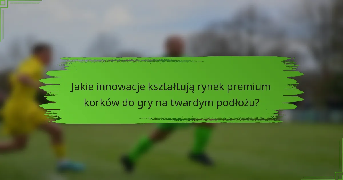 Jakie innowacje kształtują rynek premium korków do gry na twardym podłożu?