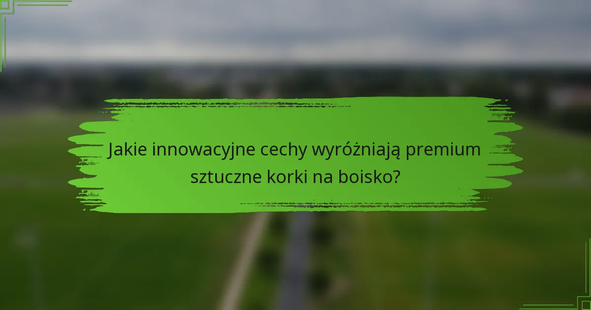 Jakie innowacyjne cechy wyróżniają premium sztuczne korki na boisko?