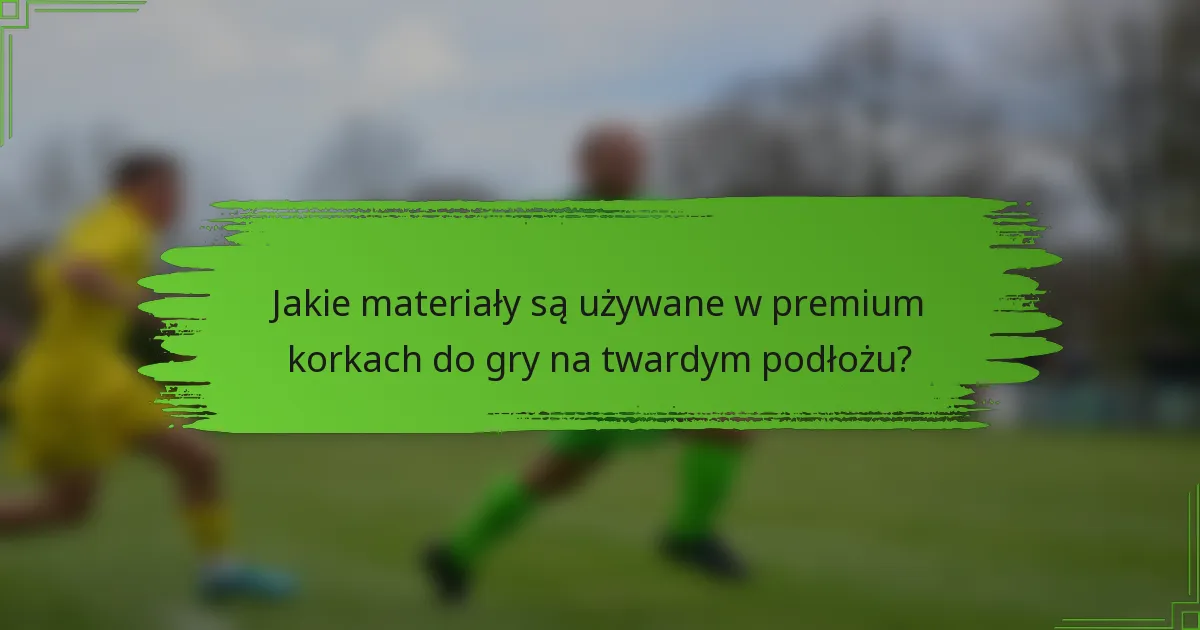 Jakie materiały są używane w premium korkach do gry na twardym podłożu?