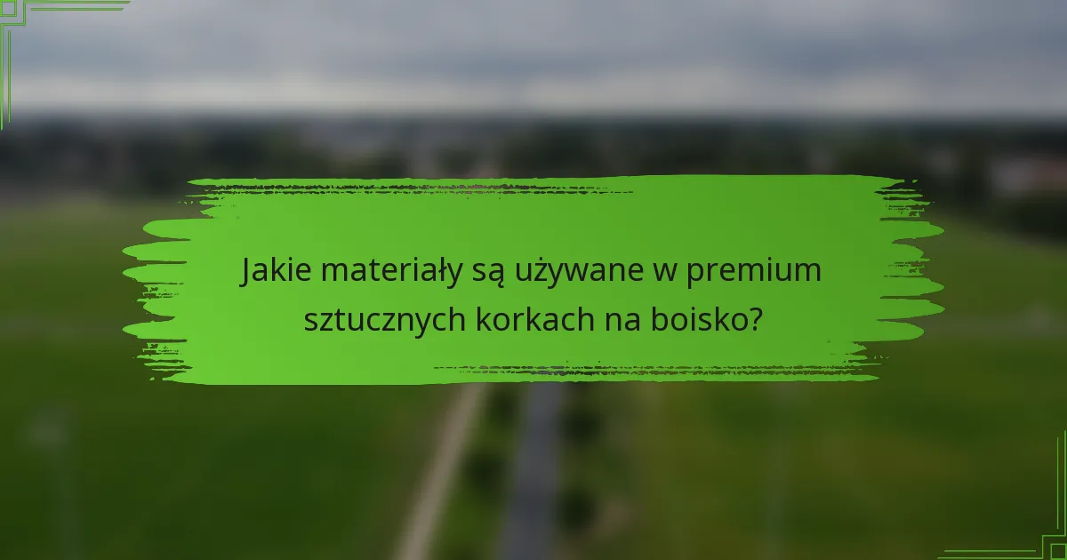Jakie materiały są używane w premium sztucznych korkach na boisko?
