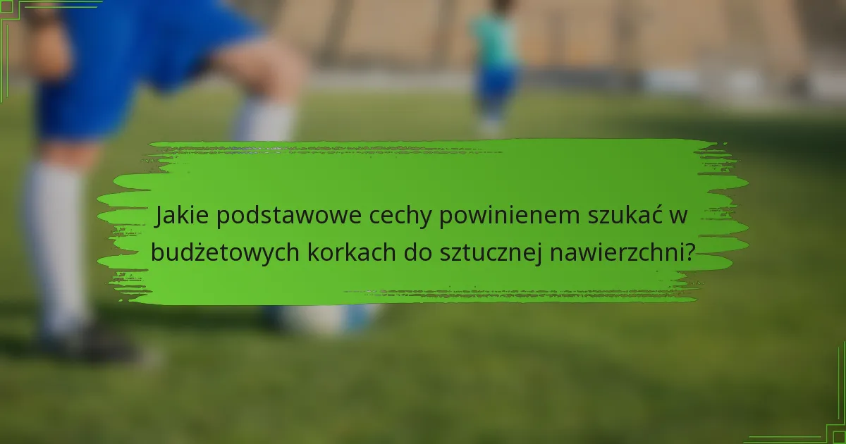 Jakie podstawowe cechy powinienem szukać w budżetowych korkach do sztucznej nawierzchni?