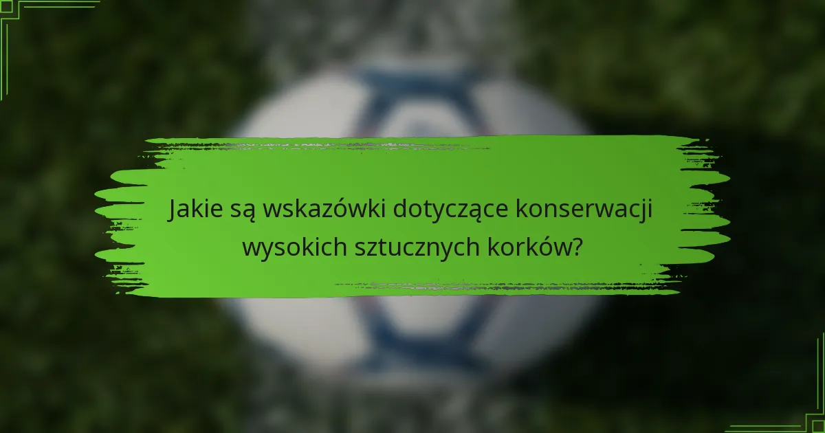 Jakie są wskazówki dotyczące konserwacji wysokich sztucznych korków?