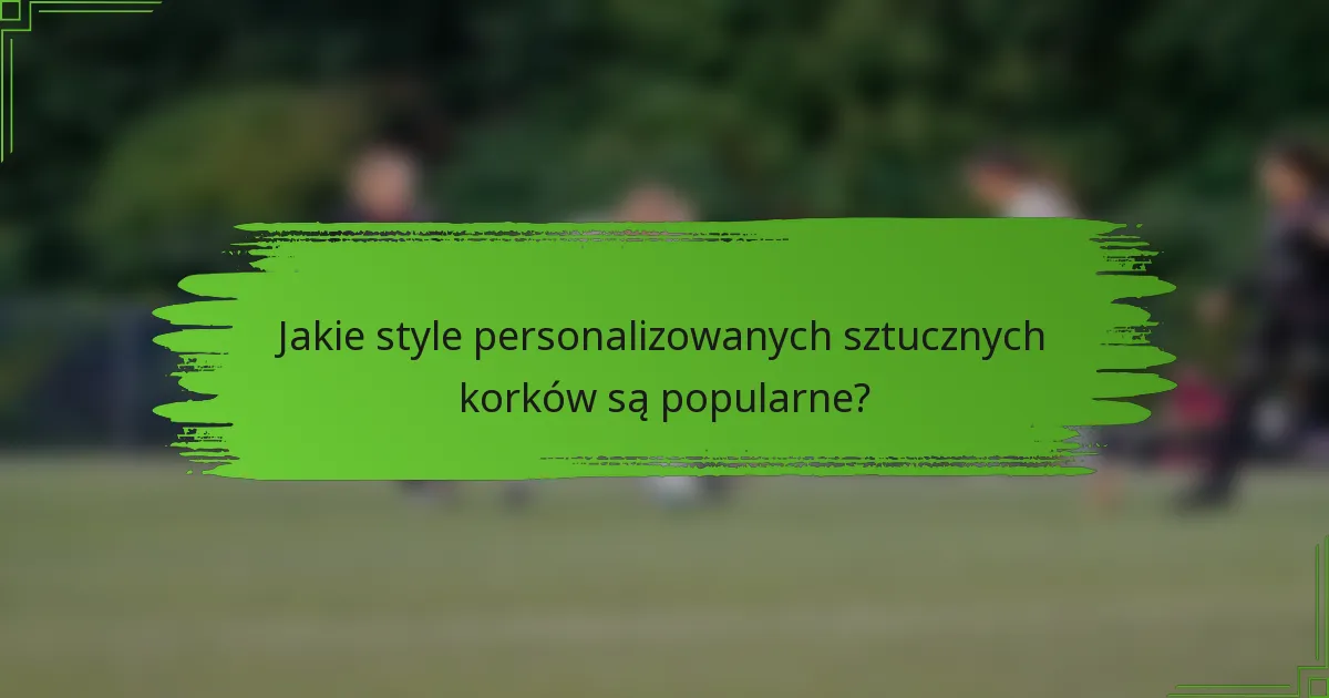 Jakie style personalizowanych sztucznych korków są popularne?