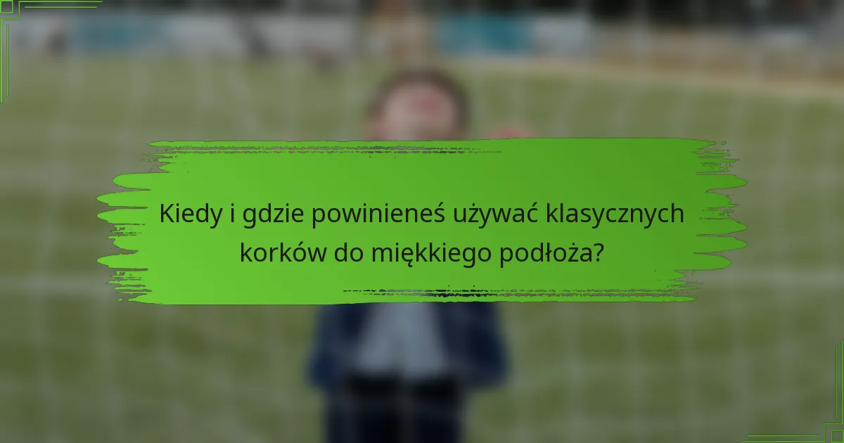 Kiedy i gdzie powinieneś używać klasycznych korków do miękkiego podłoża?