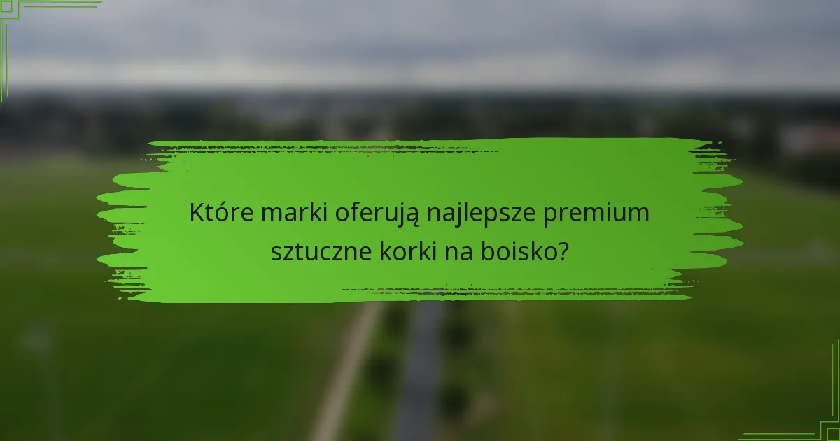 Które marki oferują najlepsze premium sztuczne korki na boisko?